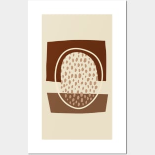 Warm Toned Dots Boho Abstract Shapes  Design Posters and Art